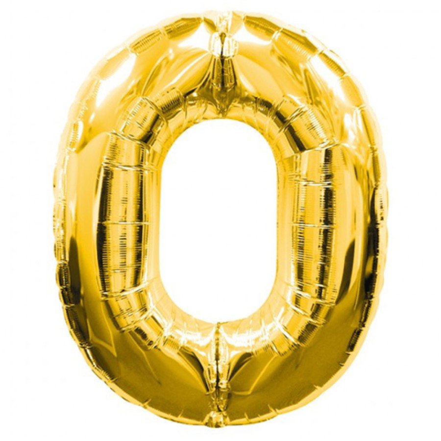 Number 0 Foil Balloon Gold Color 40 inches