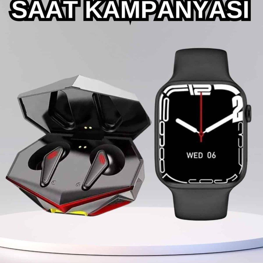 Set of Two Giant Campaign Cheap Headphones Cheap Smart Watch Noise Canceling Long Battery Life