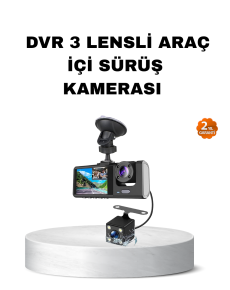Three Camera In-Car Recording System with Full HD Night Vision and G-Sensor Support