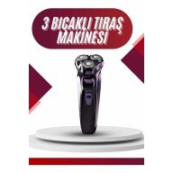 3-Blade Rotating Head Beard Removal Shaver Professional Stainless Steel 3-Blade Rotating Head Beard Removal Shaver Professional Stainless Steel