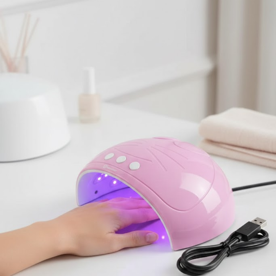 45W Nail Polish Dryer Machine with 15 LEDs with Ultraviolet Light Pink