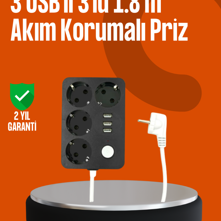 Surge Protected 3 USB Ports 4 Socket 4.1A Fast Charging Surge Protected 3 USB Ports 4 Socket 4.1A Fast Charging