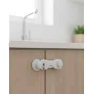 4 Pieces Baby Safety Cabinet Lock with Double-Sided Tape, Easy-Assembly Safety Set