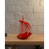 3D Hand Formed Human Figure Red Abstract Design Decorative Figurine 12x18 cm