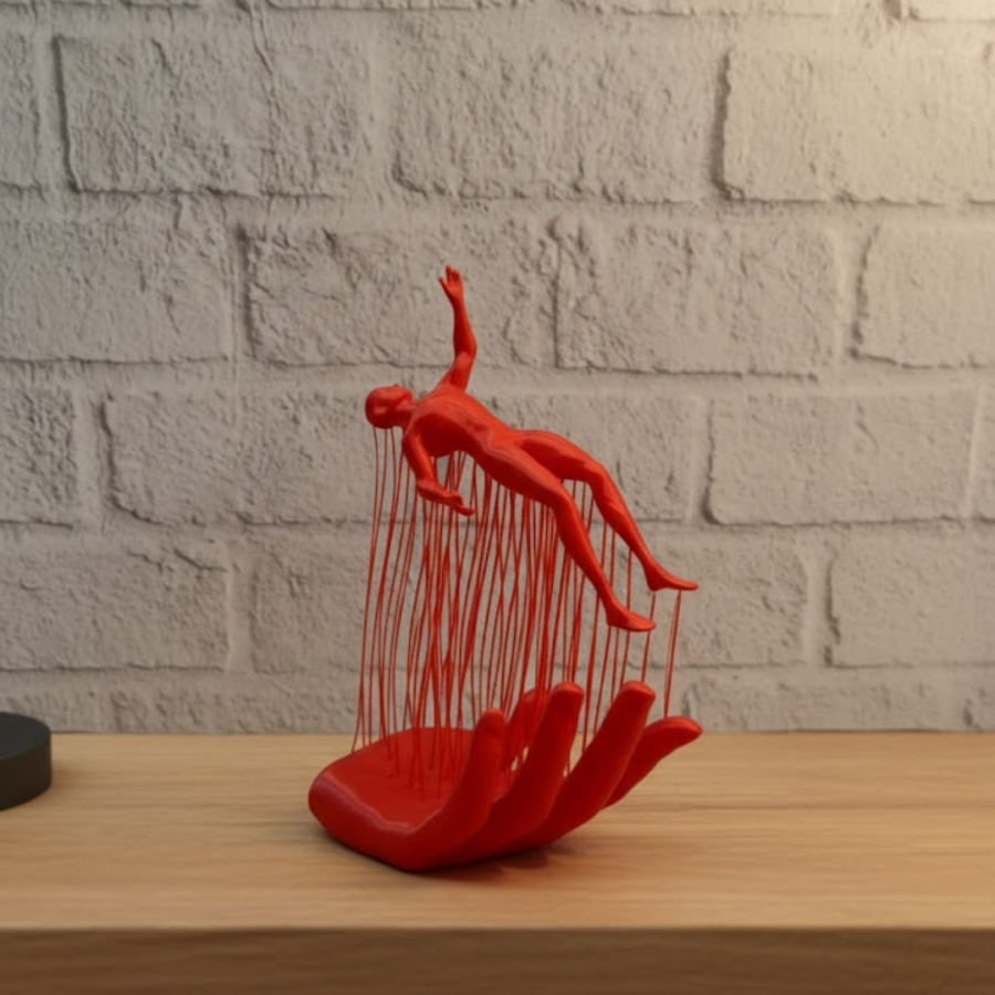 3D Hand Formed Human Figure Red Abstract Design Decorative Figurine 12x18 cm 3D Hand Formed Human Figure Red Abstract Design Decorative Figurine 12x18 cm