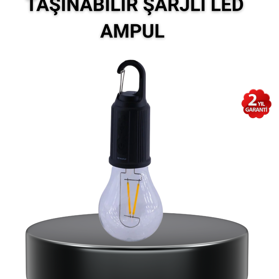 Portable Rechargeable LED Camping Lamp – Type-C Port and Hook Design