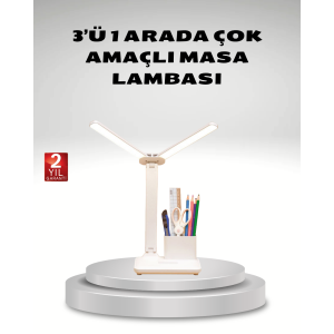 Dimmable LED Desk Lamp – Easy-Eye Light with Pen Holder and Phone Stand