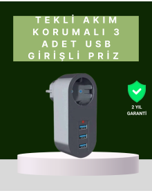 Safe Socket with 3 USBs with Thermal Current Protection – Intelligent Current Balancing