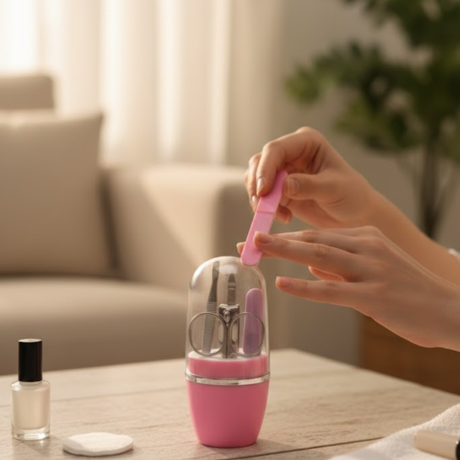Nail Care Manicure Pedicure Set 4 Pieces Pink Minimal and Durable Nail Care Manicure Pedicure Set 4 Pieces Pink Minimal and Durable
