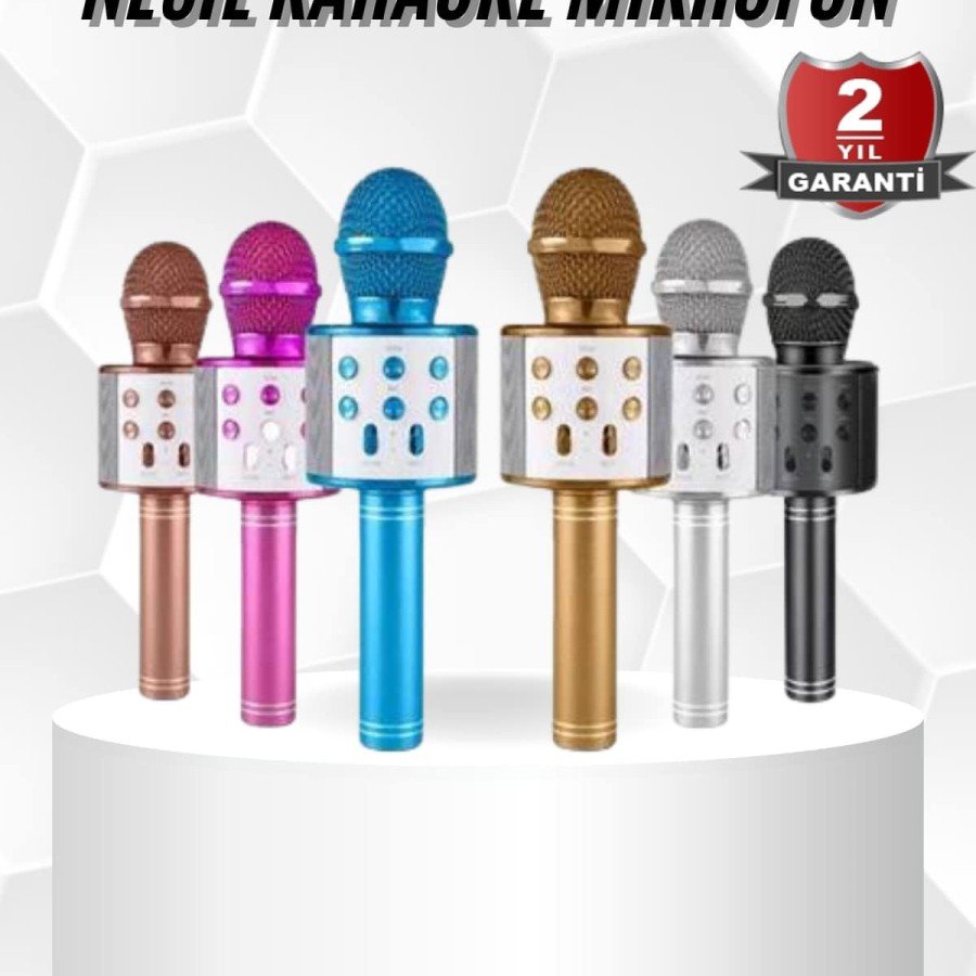 Karaoke Microphone with Bluetooth Connection, Aux Input, Long Battery Life, High Sound Quality