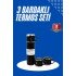 Thermos Set 3-Piece Cup Set Heat Resistant Black Stainless Steel Vacuum