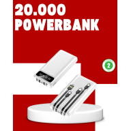 20.000mAh PD Powerbank LED Light LCD Screen Built-in Cable Multiple Input