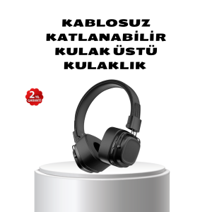 Wireless On-Ear Bluetooth Headset Powerful Bass and Foldable Design