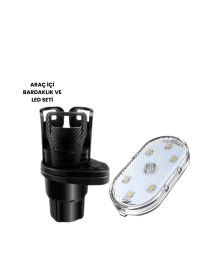 Cup Holder and Magnetic LED Ambient Light Set of 2