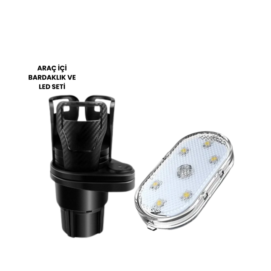 Cup Holder and Magnetic LED Ambient Light Set of 2