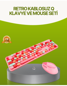 Bluetooth Retro Wireless Keyboard and Mouse Set – 3 Device Connections, Silent Keys, Long Battery Life