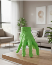 3D Green Hand Decorative Sculpture 27x22cm Large Size Modern Design