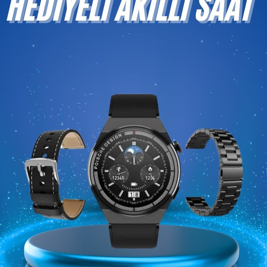 Smart Watch with Multiple Lanyards Gift Answering Calls Listening to Music Touch Screen