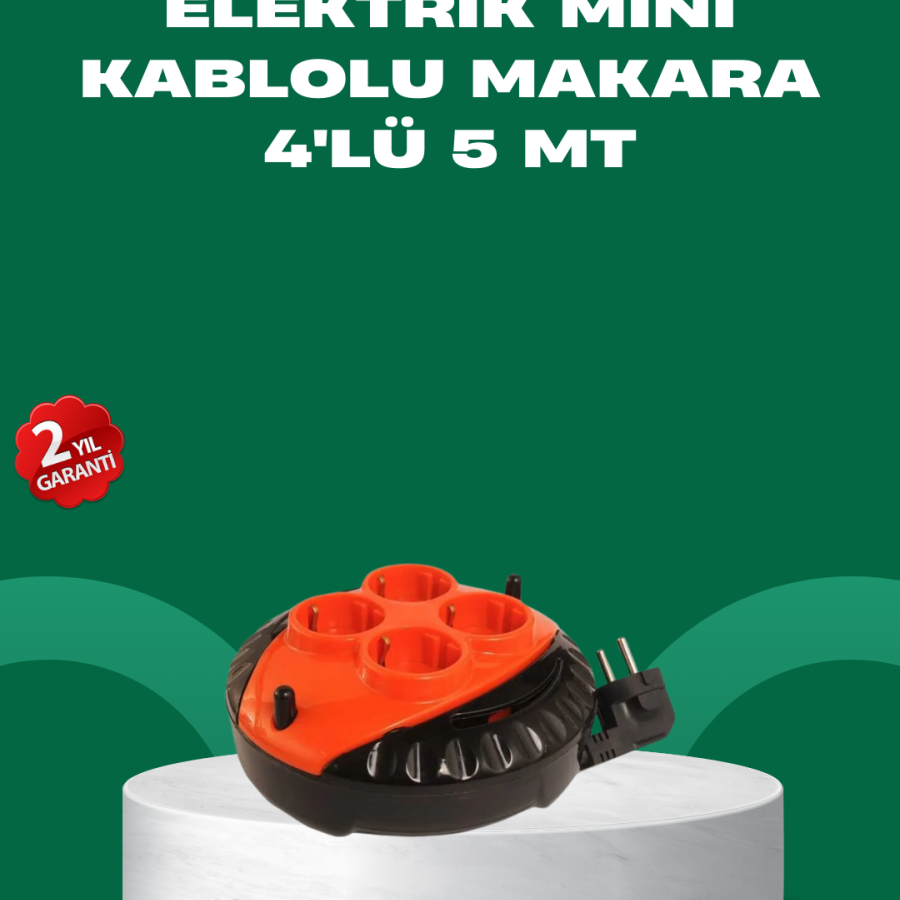 4-Plus Red Socket Reel with 5 Meter Cable 4-Plus Red Socket Reel with 5 Meter Cable