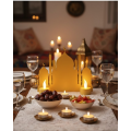 3D Mosque Decoration with Two Candles LED Candle with 2 Batteries Gift Tabletop Ornament