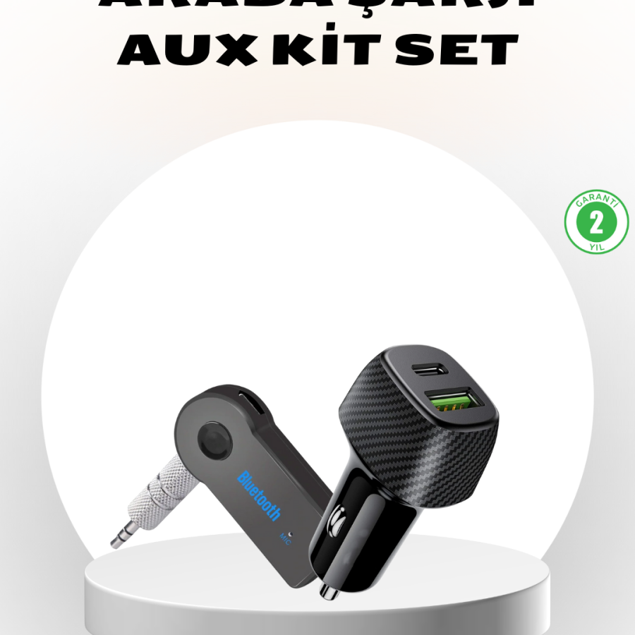 Bluetooth AUX Converter and PD Supported Car Charger Set of 2 Bluetooth AUX Converter and PD Supported Car Charger Set of 2