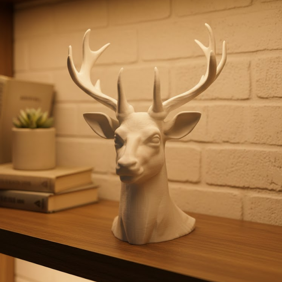 White Deer Figurine 23 cm Decorative Modern Design