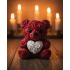 3D Heart Teddy Bear 10 cm Rose Detailed Decorative Gift Object