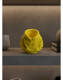 Yellow Hoodie Pen Holder 10x10 cm Desktop Organizer