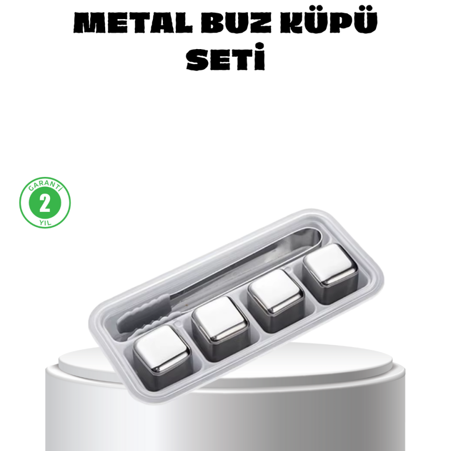 Stainless Steel Metal Ice Cube Set Cooling Without Dilution and Clips Included Stainless Steel Metal Ice Cube Set Cooling Without Dilution and Clips Included