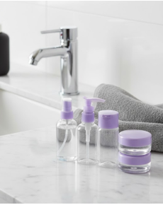 5 Piece Travel Bath Set 30ml Transparent Portable Bottle Set
