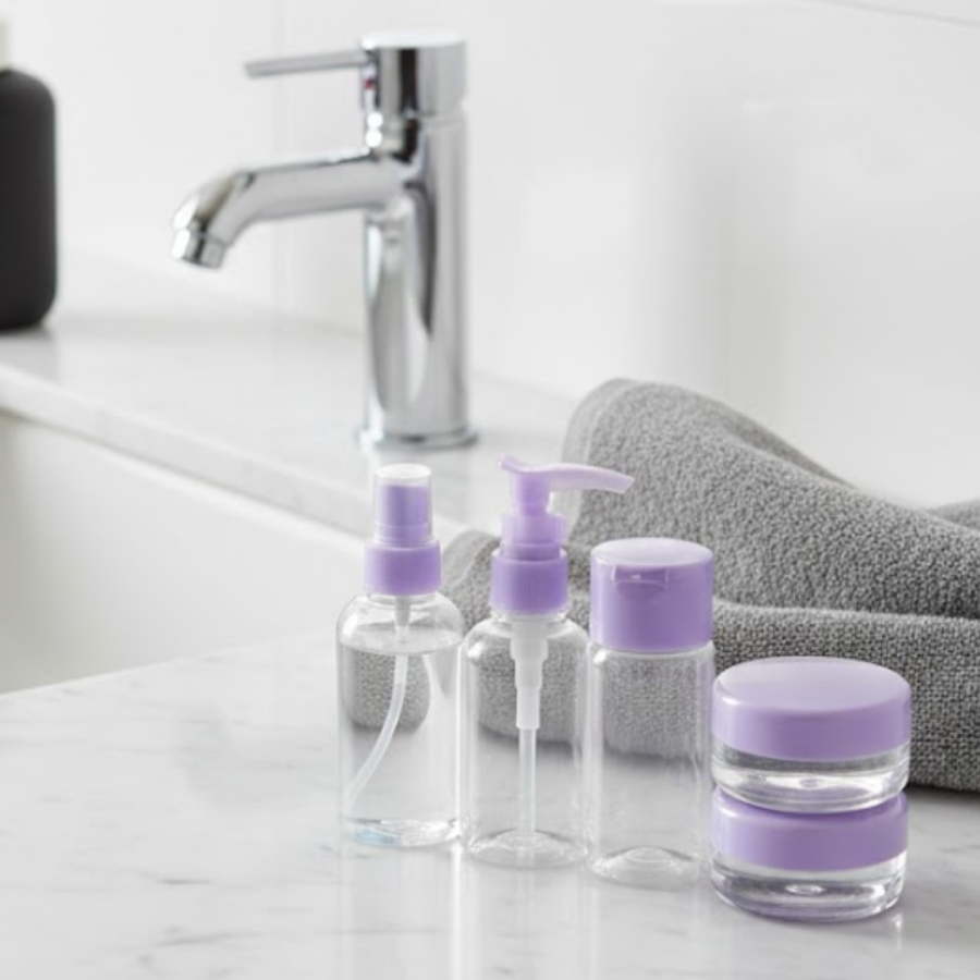 5 Piece Travel Bath Set 30ml Transparent Portable Bottle Set