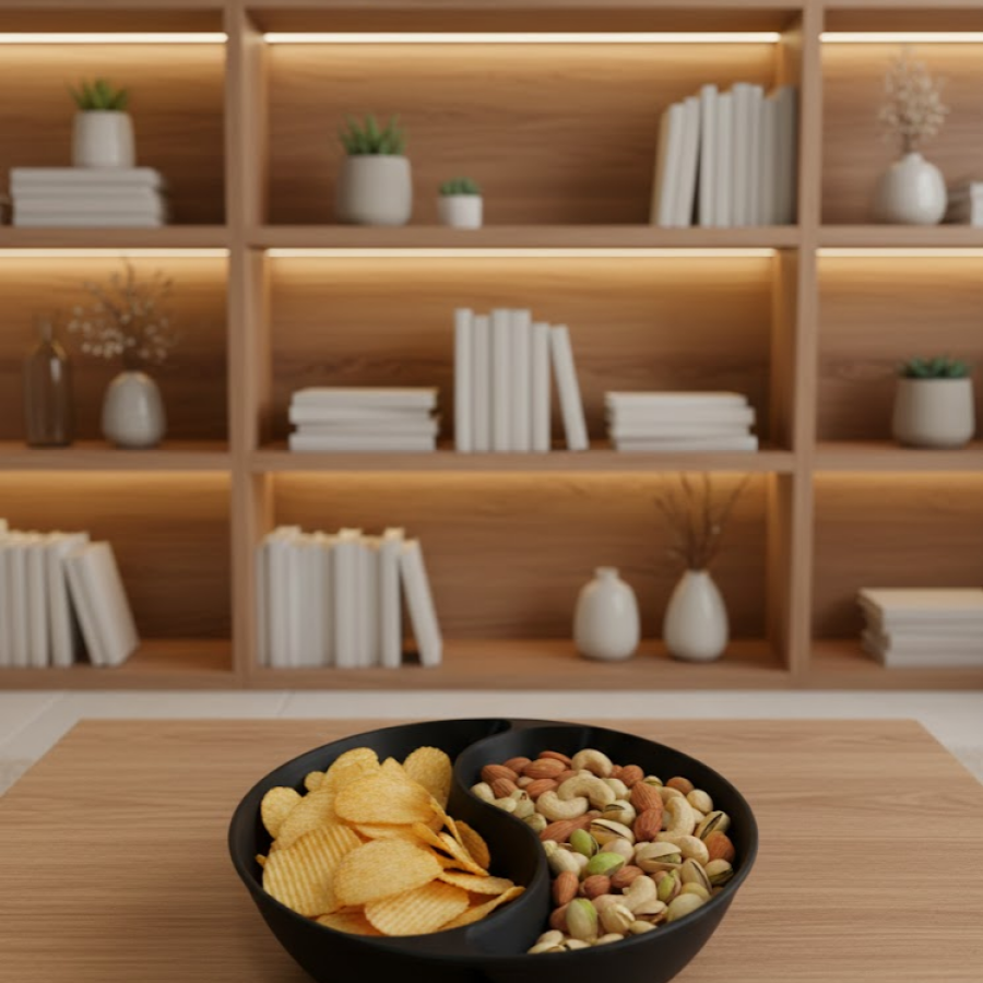 Black Snack Bowl Set 4 Pieces 3x12 cm