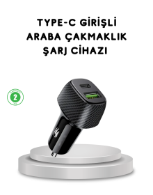 38W Car Charger Type-C PD USB Fast Charging Dual Port