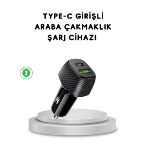 38W Car Charger Type-C PD USB Fast Charging Dual Port