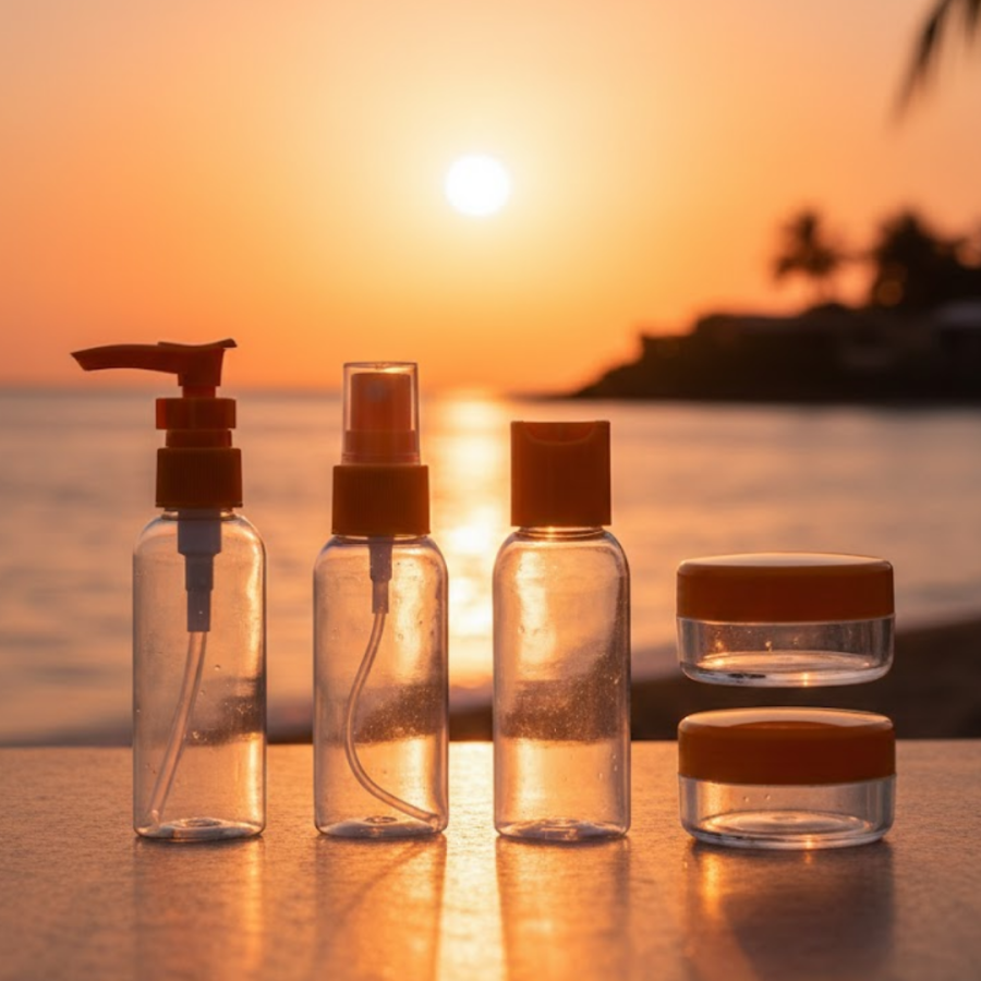 Travel Size 5-Piece Cosmetic Refill Set 30 ml Leak-Proof Design