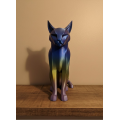 Dark Rainbow Cat Figurine Modern Living Room and Shelf Decor