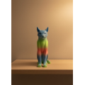 Outdoor Rainbow Cat Figurine Modern Living Room and Shelf Decor