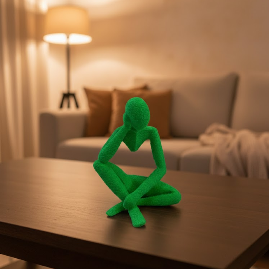 Decorative Green Human Figure Modern Table and Shelf Ornament