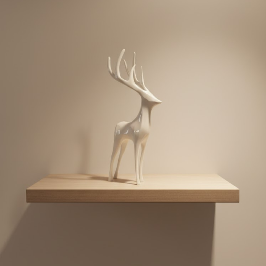 Deer Figure White Modern Living Room and Shelf Decoration