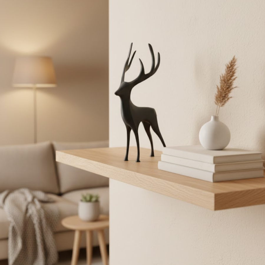 Deer Figure Gray Modern Living Room and Shelf Decoration Deer Figure Gray Modern Living Room and Shelf Decoration