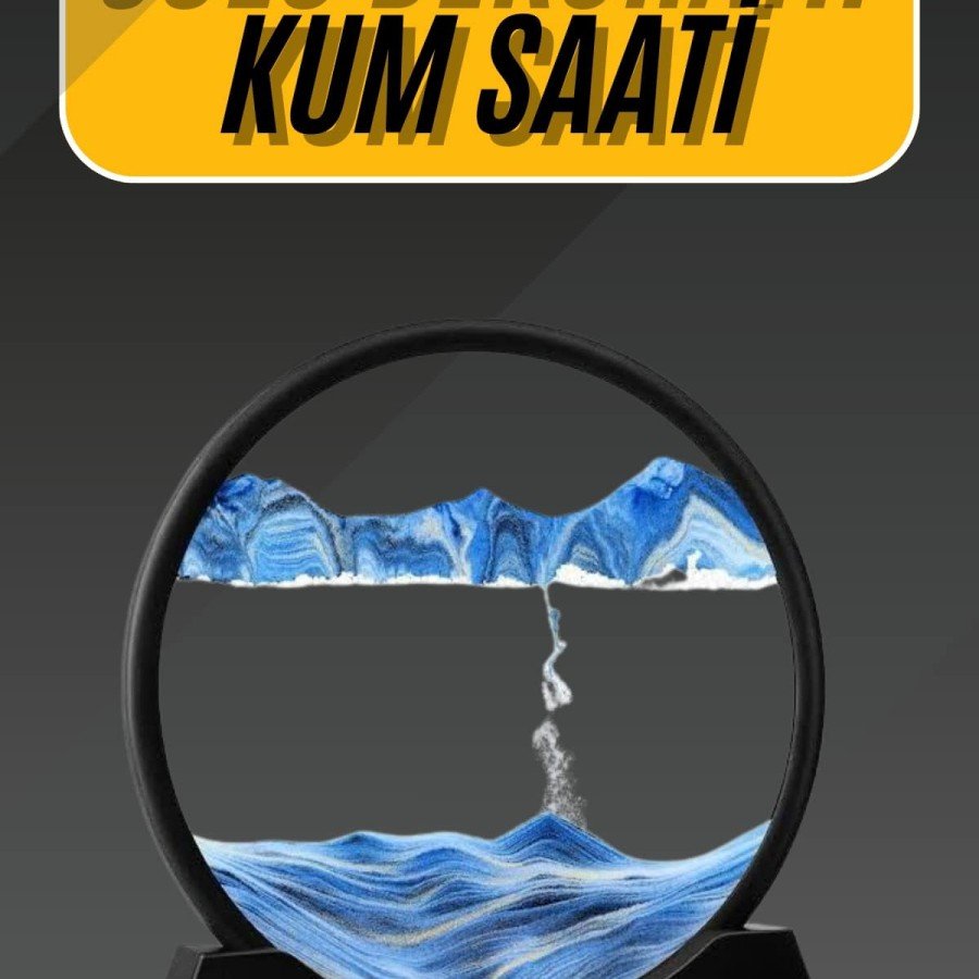 3D LED Lighted Hourglass Night Light Moving Water Hourglass Decorative