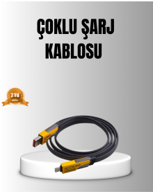 65W 4 in 1 Braided Fast Charging Cable USB-C USB-A Multi-Charge Durable