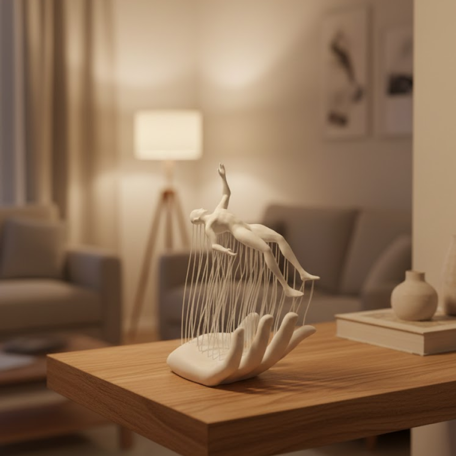 Hand Human Figure White Modern Abstract Design Living Room and Office Decoration