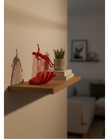 Hand Formed Human Figure Red Modern Decorative Figurine Abstract Design 12x18 cm