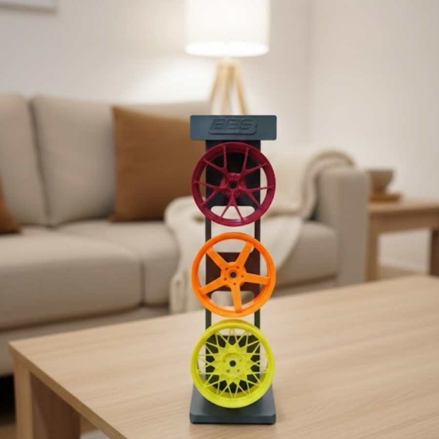 3-Piece Wheel Decoration Set Modern Sport Design for Tabletop and Living Room