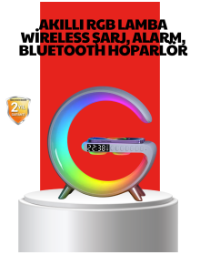 Wireless Charging Atmosphere Lamp with Bluetooth Speaker and Smart Alarm Features
