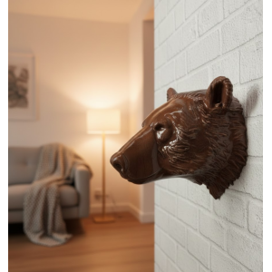 Decorative Bear Head Sculpture Gift Wall Accessory for Home and Office