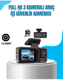 3 Camera In-Car Recorder with 1080P Full HD Night Vision and Wi-Fi Connection