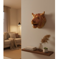 Decorative Golden Gold Wolf Wall Statue Hanging Gift 25x19 cm