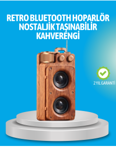 Retro Bluetooth Speaker Wooden Look 5W Dual Stereo Sound
